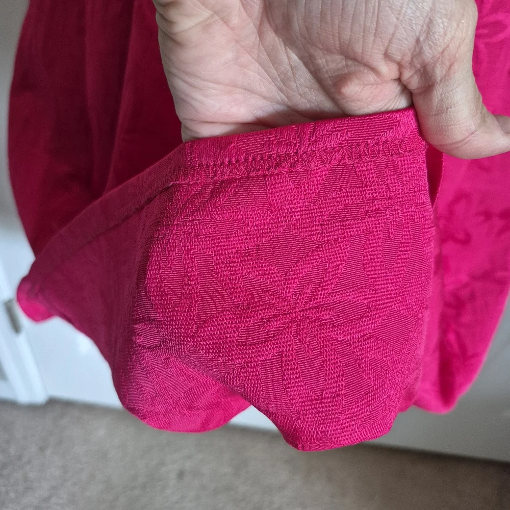 Jones Wear Dress Hot Pink Floral Texture A Line Sleeveless Pleated Dress 12 - Picture 3 of 10